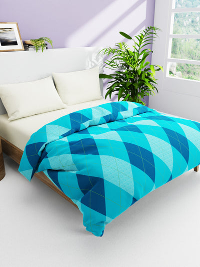 Super Soft 100% Natural Cotton Fabric Comforter For All Weather <small> (geometrical-blue/multi)</small>