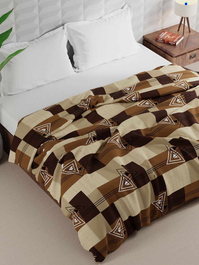 Super Soft Microfiber Double Comforter For All Weather <small> (checks-chocolate/multi)</small>