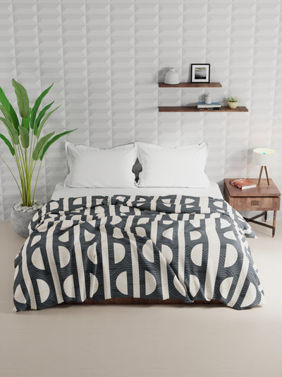 Super Soft Microfiber Double Comforter For All Weather <small> (geometric-grey)</small>