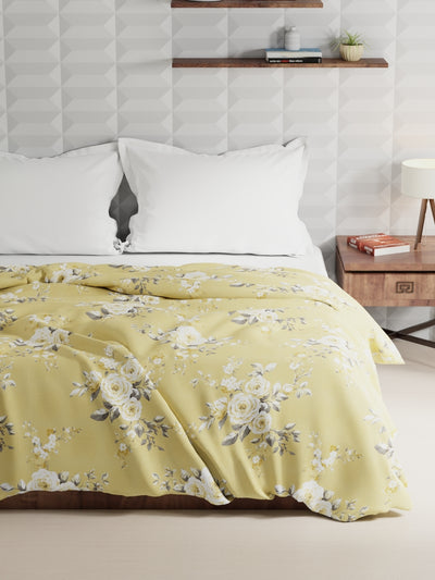 Super Soft Microfiber Double Comforter For All Weather <small> (floral-yellow)</small>