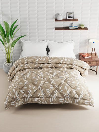 Super Soft Microfiber Double Comforter For All Weather <small> (floral-camel)</small>