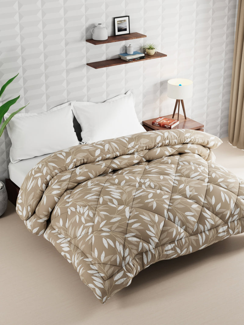 Super Soft Microfiber Double Comforter For All Weather <small> (floral-camel)</small>