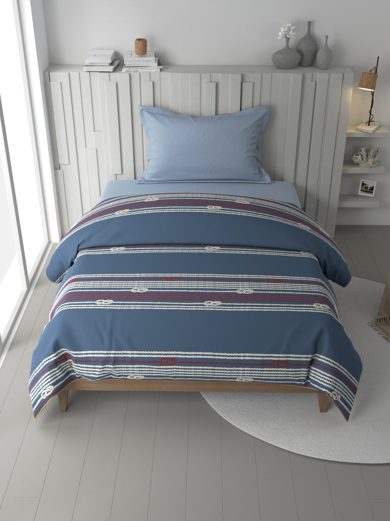 100% Premium Cotton Fabric Comforter For All Weather <small> (ornamental-blue/red)</small>