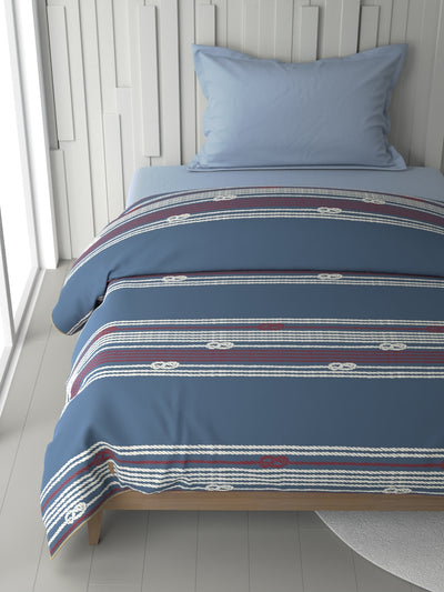 100% Premium Cotton Fabric Comforter For All Weather <small> (ornamental-blue/red)</small>
