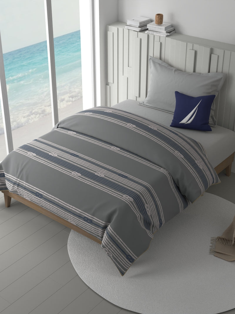 100% Premium Cotton Fabric Comforter For All Weather <small> (ornamental-grey/blue)</small>