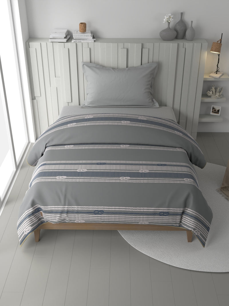 100% Premium Cotton Fabric Comforter For All Weather <small> (ornamental-grey/blue)</small>