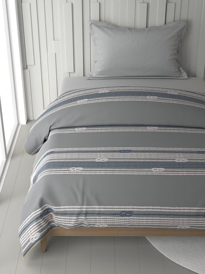 100% Premium Cotton Fabric Comforter For All Weather <small> (ornamental-grey/blue)</small>