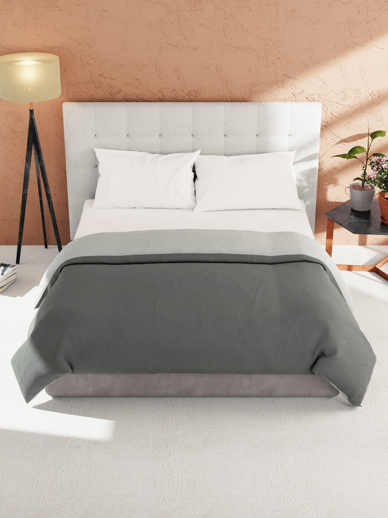 Ultra Soft Microfiber Reversible Comforter For All Weather <small> (reversible-grey/ivory)</small>