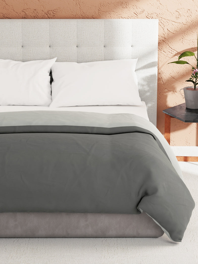 Ultra Soft Microfiber Reversible Comforter For All Weather <small> (reversible-grey/ivory)</small>