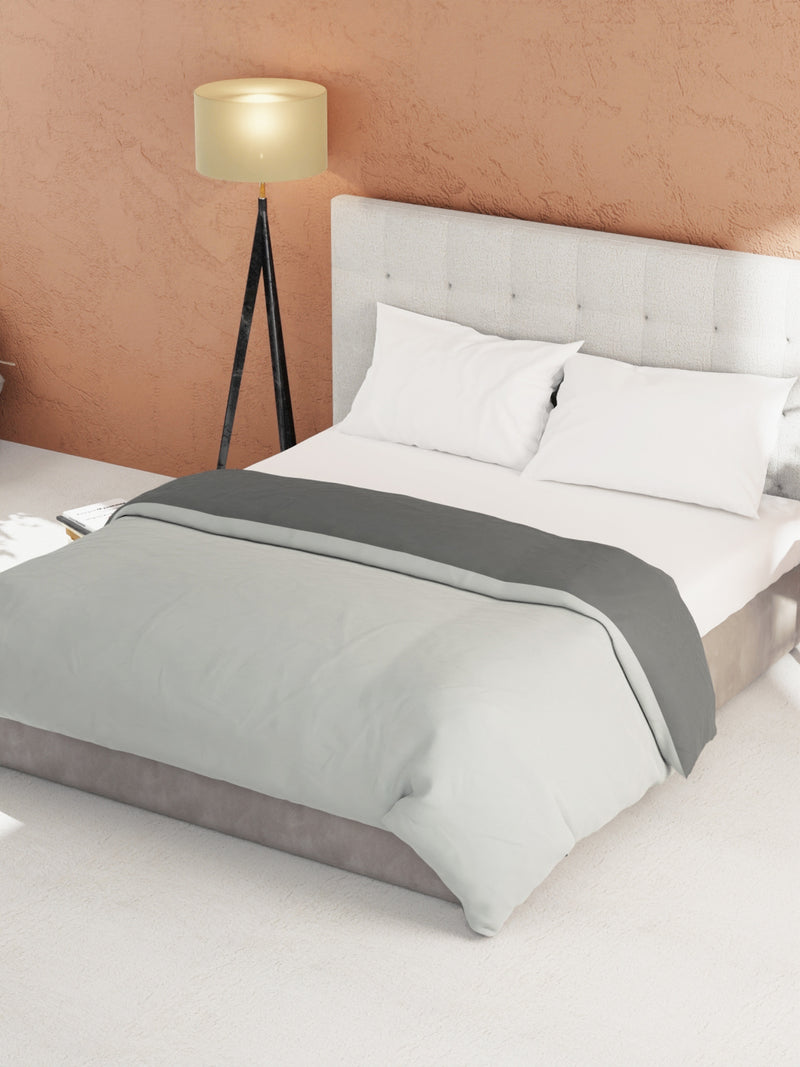 Ultra Soft Microfiber Reversible Comforter For All Weather <small> (reversible-grey/ivory)</small>