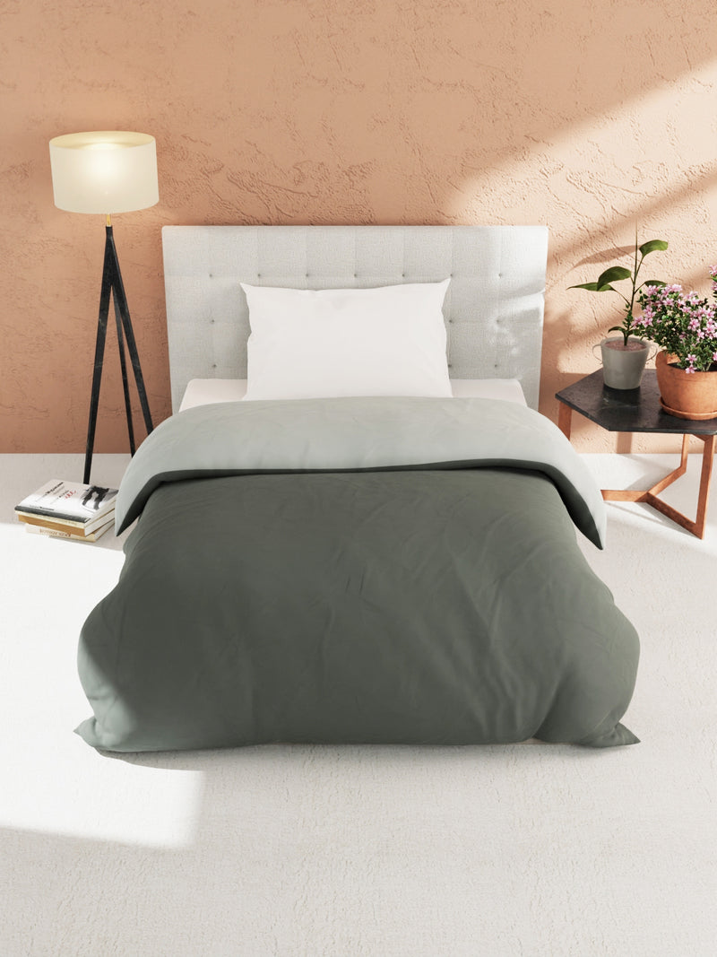 Ultra Soft Microfiber Reversible Comforter For All Weather <small> (reversible-grey/ivory)</small>