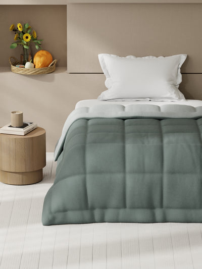 Ultra Soft Microfiber Reversible Comforter For All Weather <small> (reversible-grey/ivory)</small>