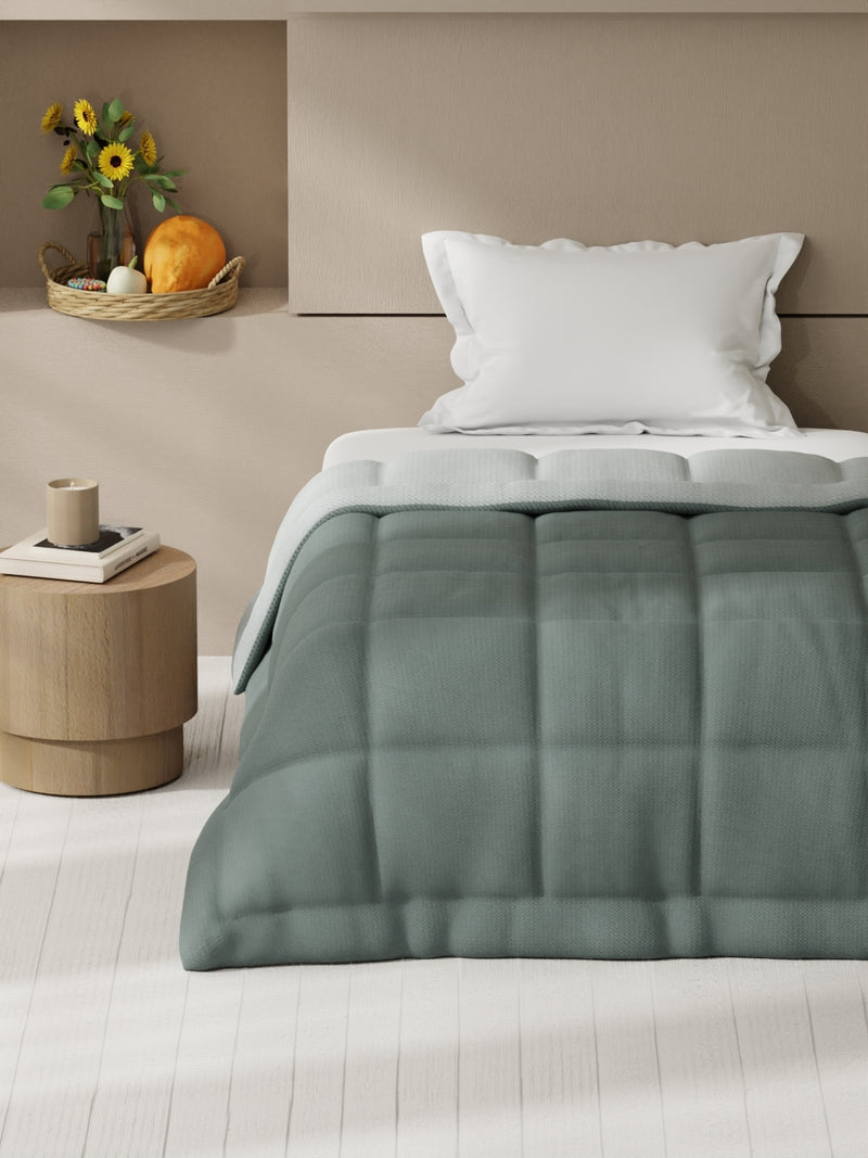 Ultra Soft Microfiber Reversible Comforter For All Weather <small> (reversible-grey/ivory)</small>