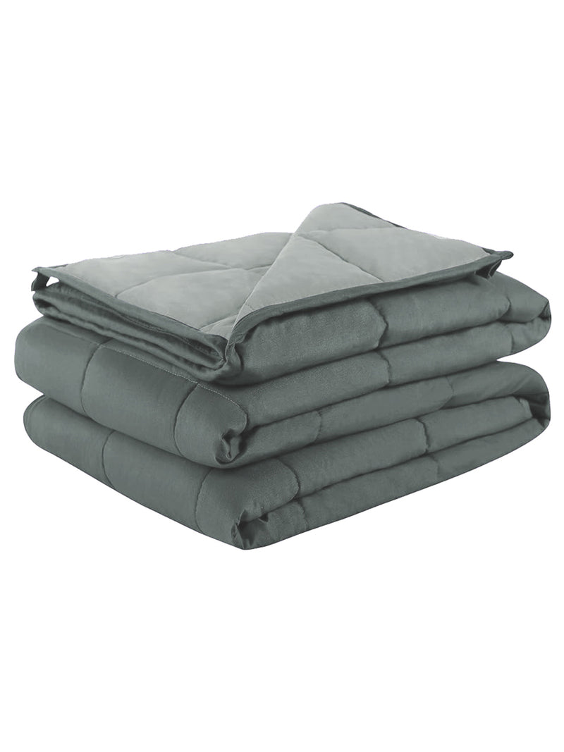 Ultra Soft Microfiber Reversible Comforter For All Weather <small> (reversible-grey/ivory)</small>