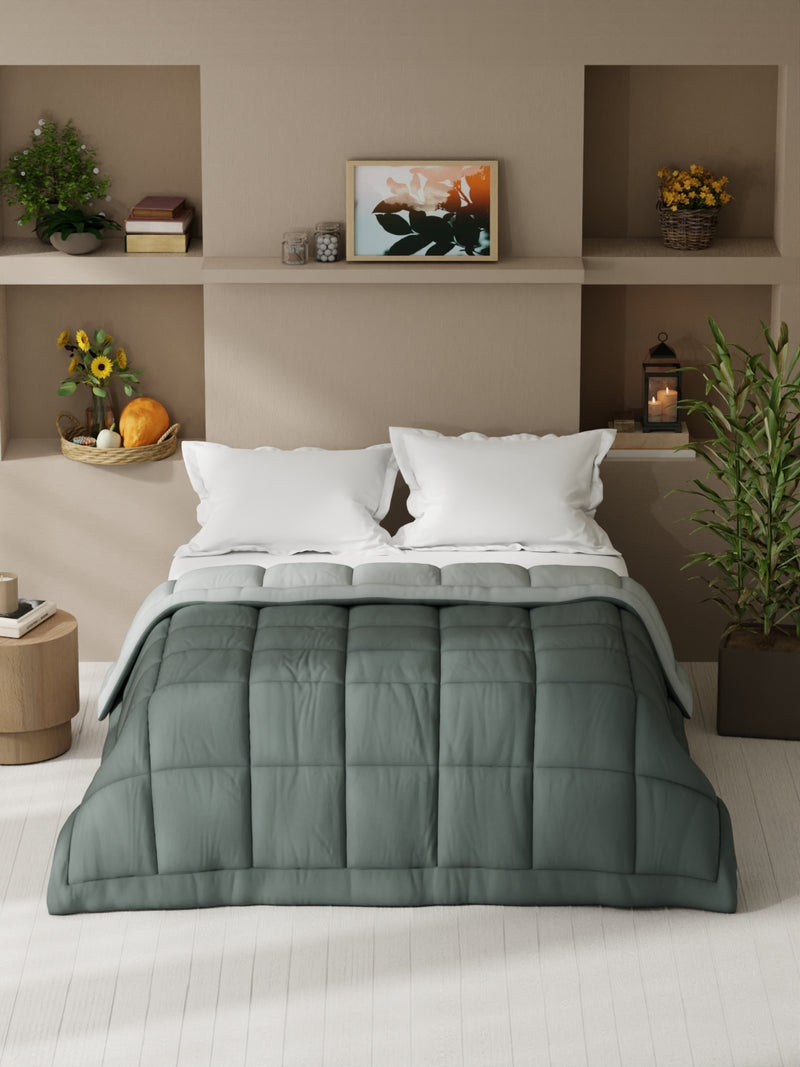 Ultra Soft Microfiber Reversible Comforter For All Weather <small> (reversible-grey/ivory)</small>