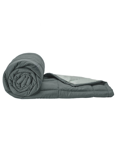 Ultra Soft Microfiber Reversible Comforter For All Weather <small> (reversible-grey/ivory)</small>
