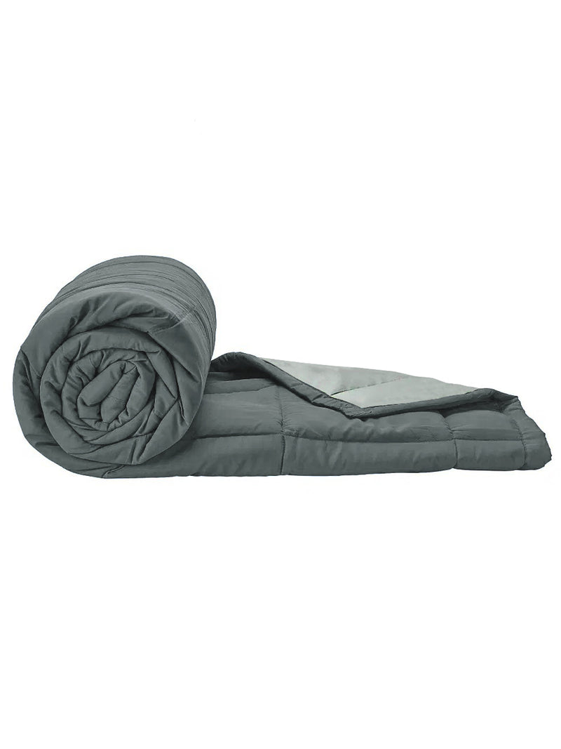 Ultra Soft Microfiber Reversible Comforter For All Weather <small> (reversible-grey/ivory)</small>