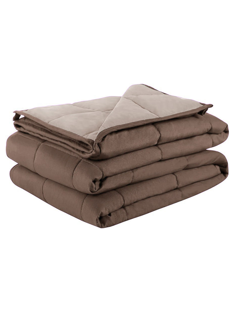 Ultra Soft Microfiber Reversible Comforter For All Weather <small> (reversible-choco/peach)</small>