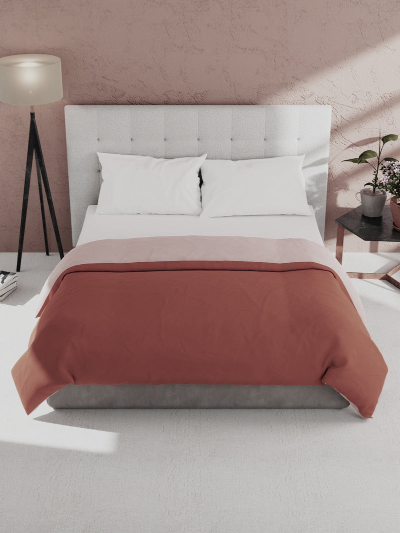 Ultra Soft Microfiber Reversible Comforter For All Weather <small> (reversible-rust/orange)</small>