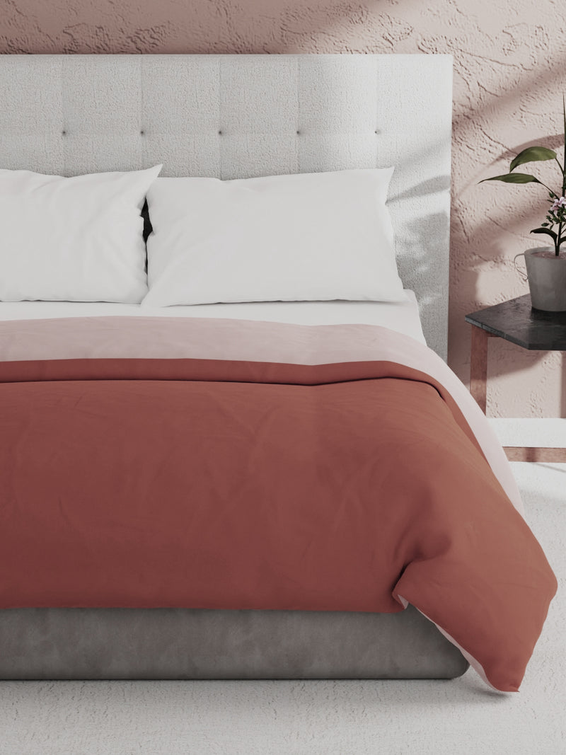 Ultra Soft Microfiber Reversible Comforter For All Weather <small> (reversible-rust/orange)</small>