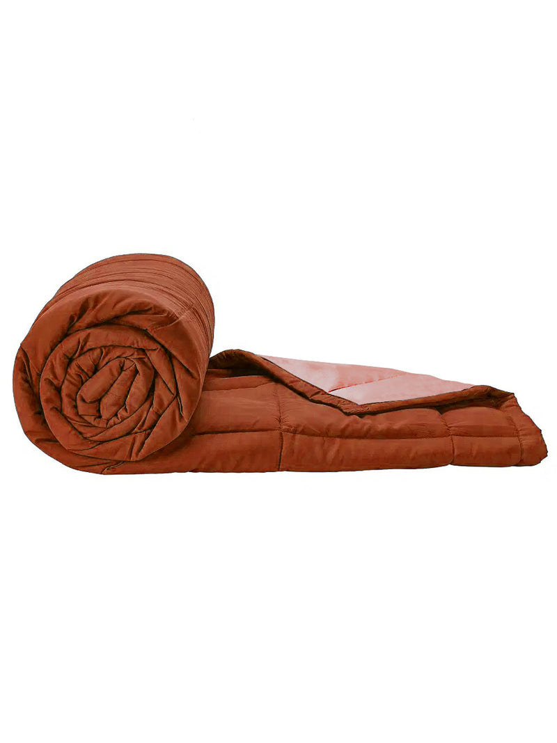 Ultra Soft Microfiber Reversible Comforter For All Weather <small> (reversible-rust/orange)</small>