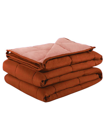 Ultra Soft Microfiber Reversible Comforter For All Weather <small> (reversible-rust/orange)</small>
