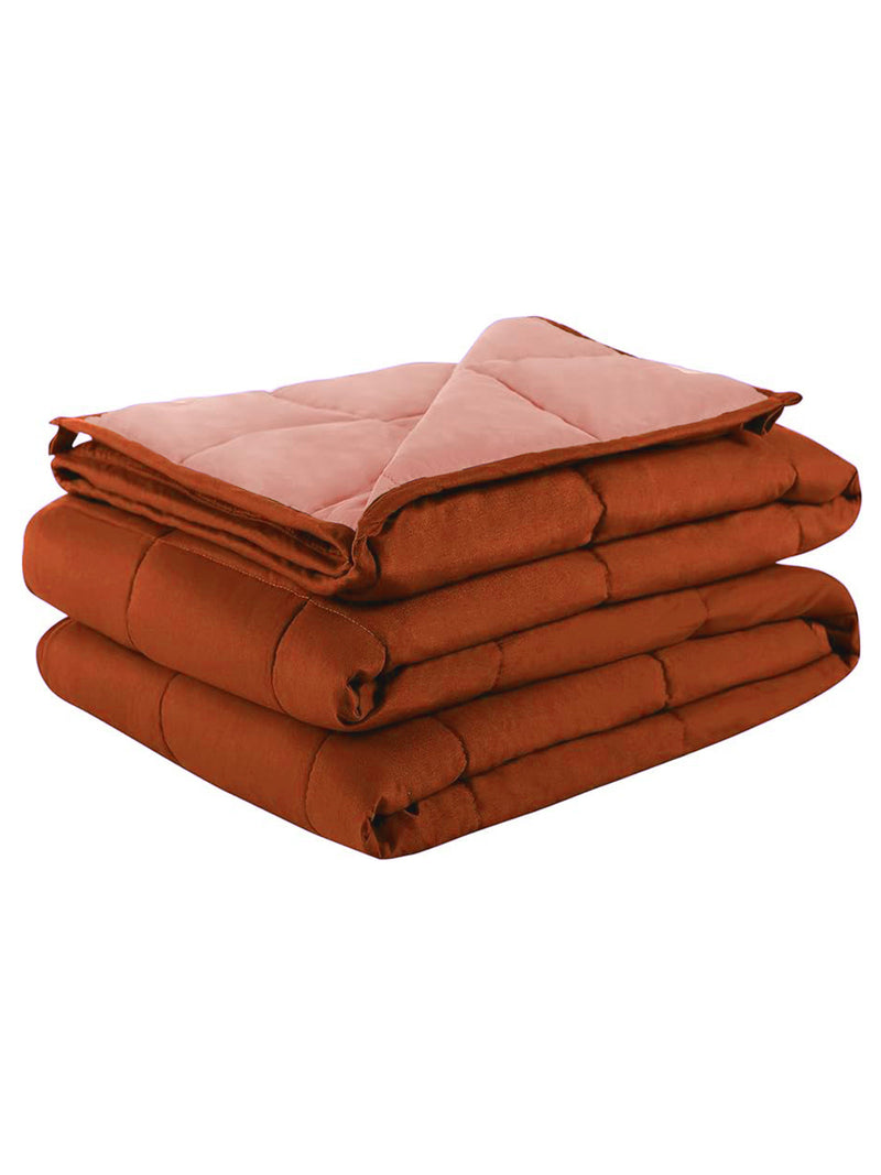 Ultra Soft Microfiber Reversible Comforter For All Weather <small> (reversible-rust/orange)</small>