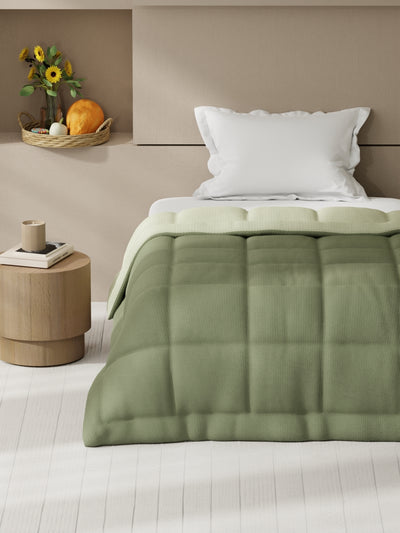 Ultra Soft Microfiber Reversible Comforter For All Weather <small> (reversible-olive/sage)</small>
