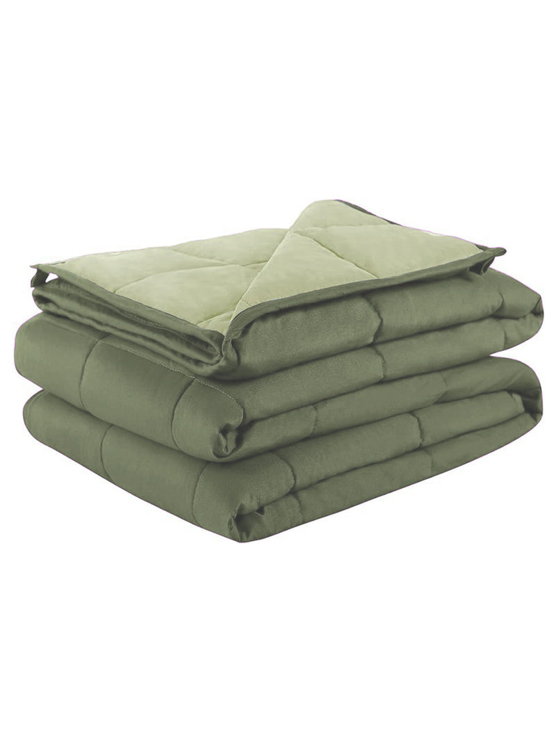 Ultra Soft Microfiber Reversible Comforter For All Weather <small> (reversible-olive/sage)</small>