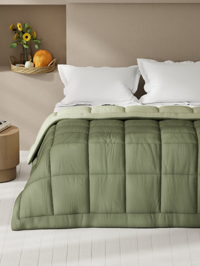 Ultra Soft Microfiber Reversible Comforter For All Weather <small> (reversible-olive/sage)</small>
