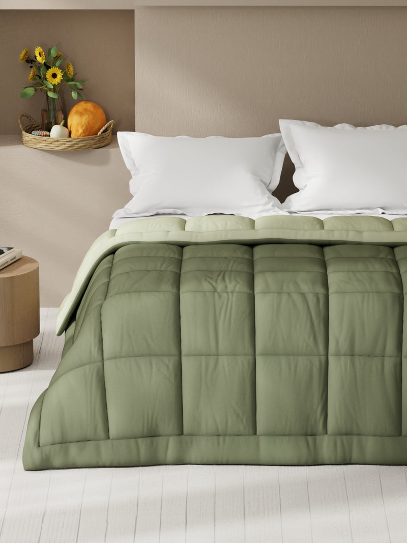 Ultra Soft Microfiber Reversible Comforter For All Weather <small> (reversible-olive/sage)</small>