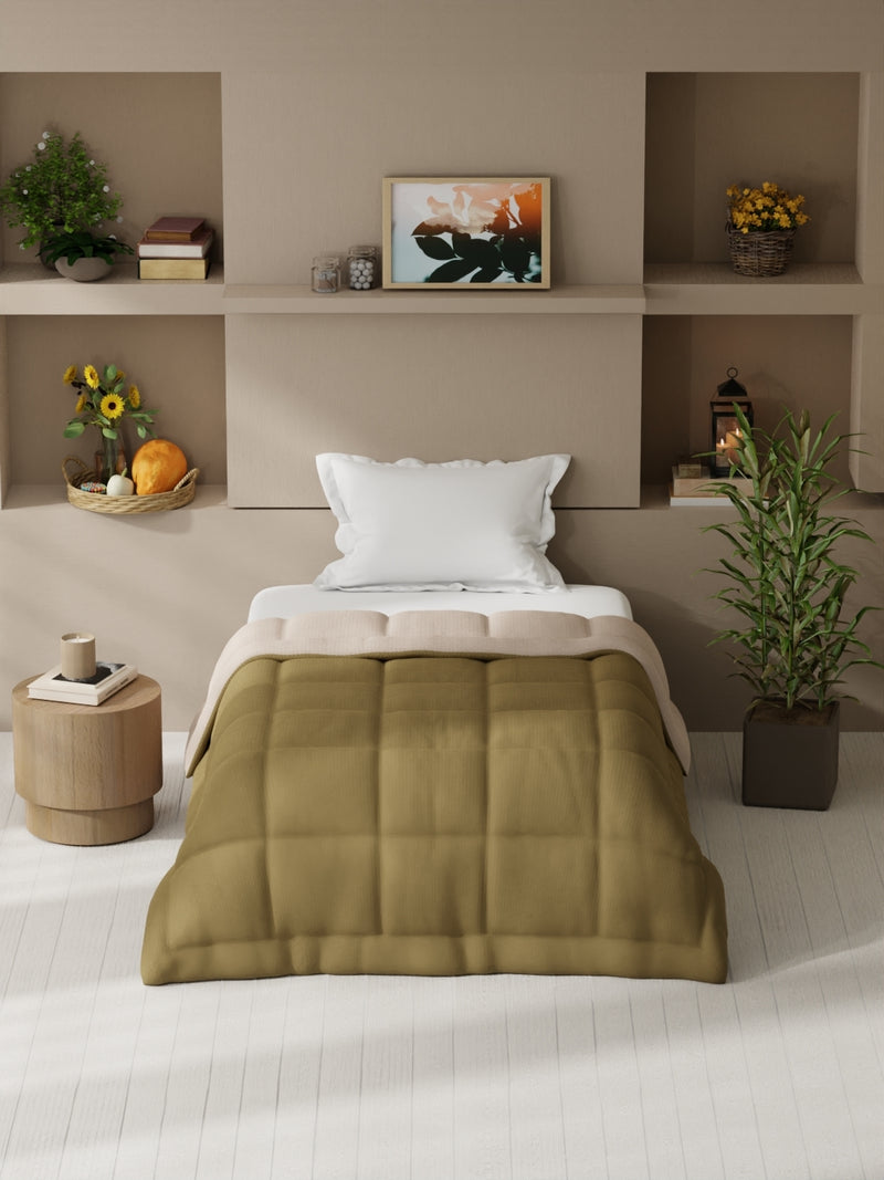 Ultra Soft Microfiber Reversible Comforter For All Weather <small> (reversible-brown/sand)</small>