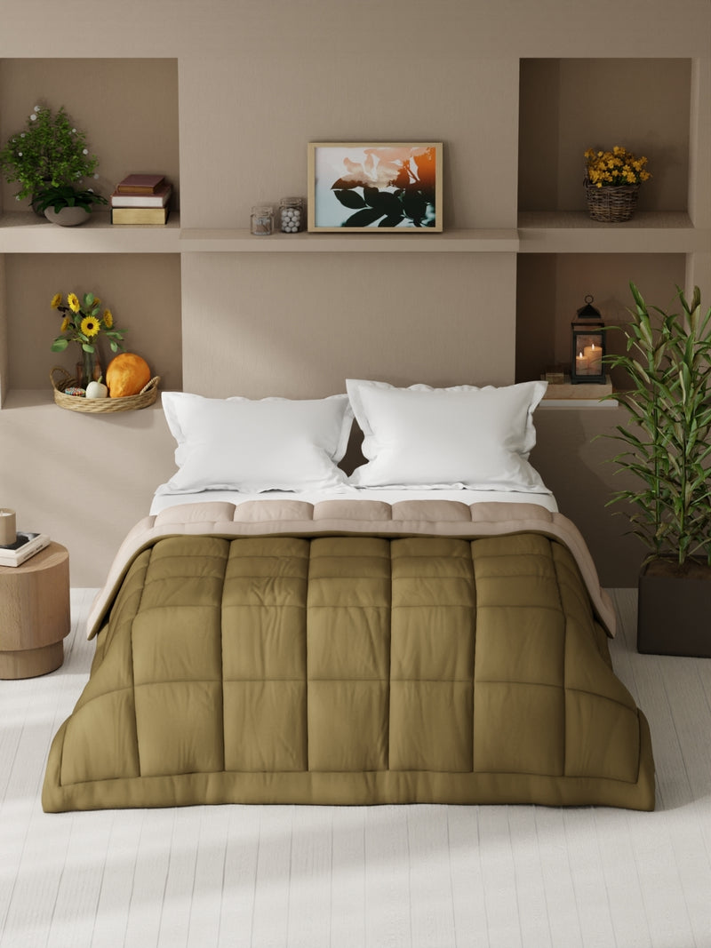 Ultra Soft Microfiber Reversible Comforter For All Weather <small> (reversible-brown/sand)</small>
