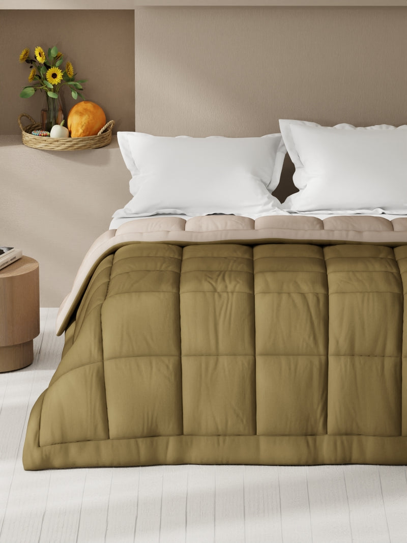 Ultra Soft Microfiber Reversible Comforter For All Weather <small> (reversible-brown/sand)</small>