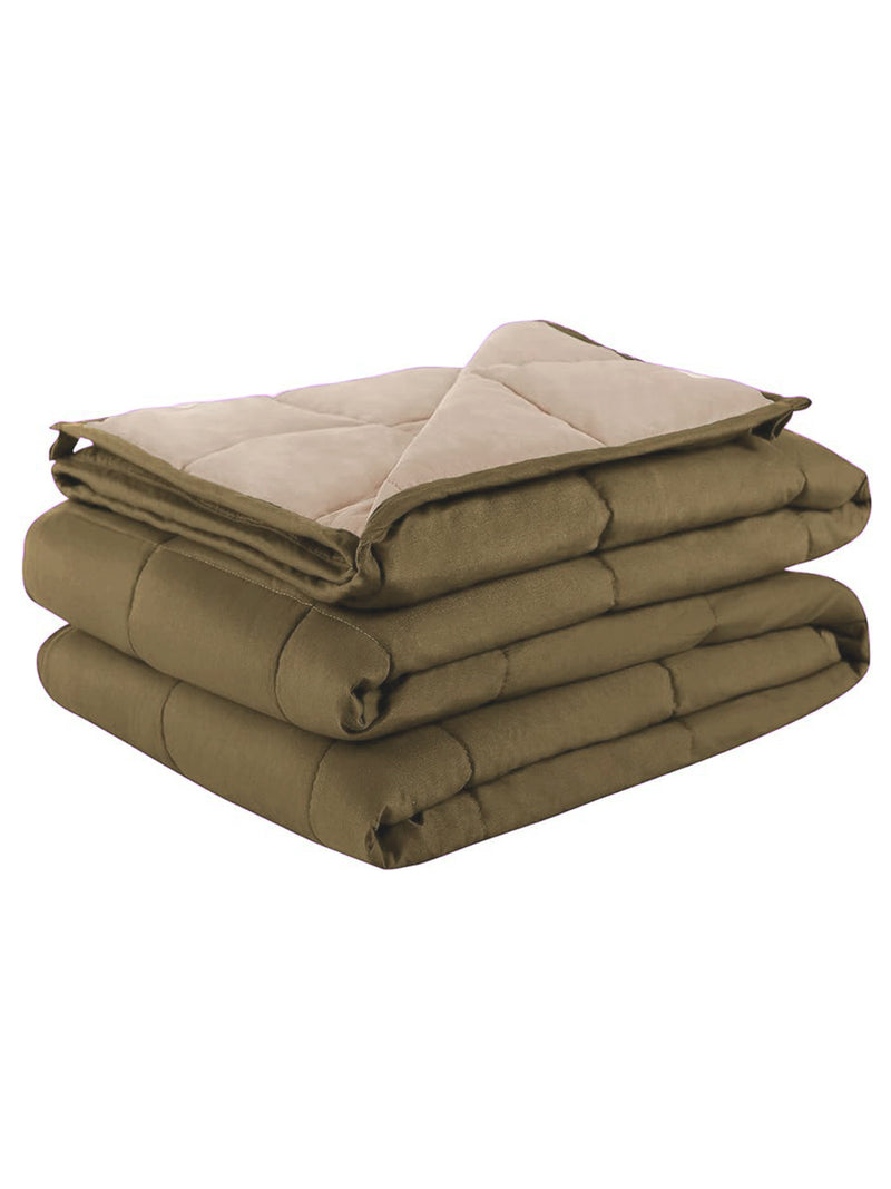 Ultra Soft Microfiber Reversible Comforter For All Weather <small> (reversible-brown/sand)</small>