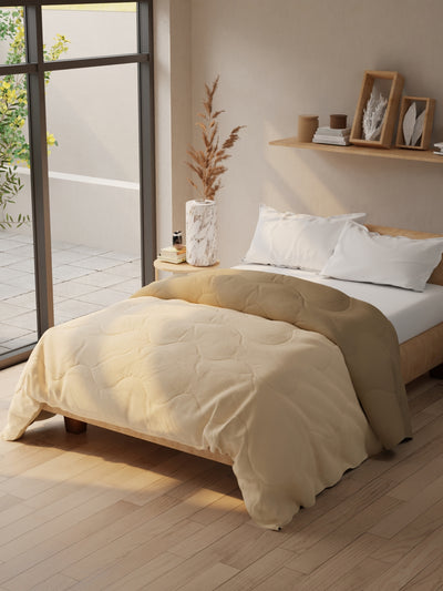 Super Soft Microfiber Double Comforter For All Weather <small> (reversible-choco/peach)</small>