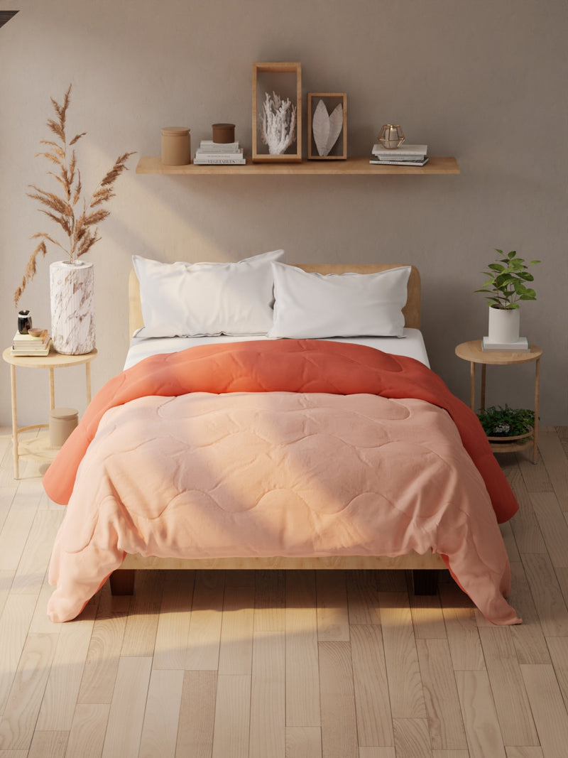 Super Soft Microfiber Double Comforter For All Weather <small> (reversible-rust/orange)</small>