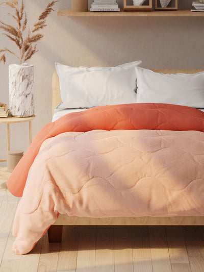 Super Soft Microfiber Double Comforter For All Weather <small> (reversible-rust/orange)</small>