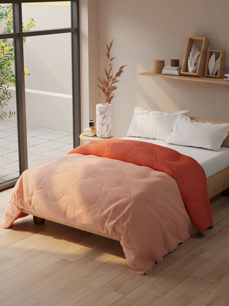 Super Soft Microfiber Double Comforter For All Weather <small> (reversible-rust/orange)</small>