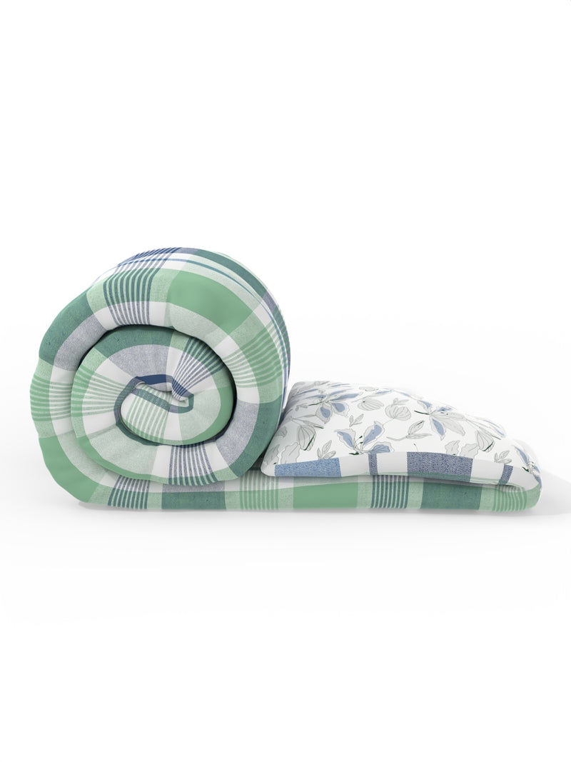 Super Soft Bamboo Micro Single Comforter For All Weather <small> (checks-mint/blue)</small>