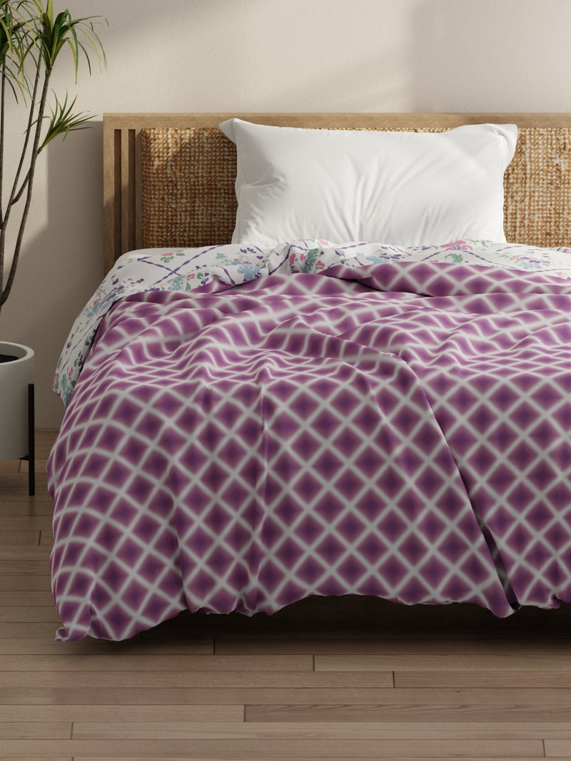 Super Soft Bamboo Micro Single Comforter For All Weather <small> (geometric-purple)</small>