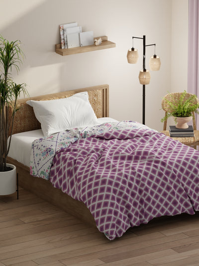 Super Soft Bamboo Micro Single Comforter For All Weather <small> (geometric-purple)</small>