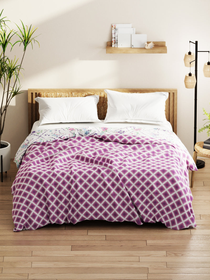 Super Soft Bamboo Micro Double Comforter For All Weather <small> (geometric-purple)</small>