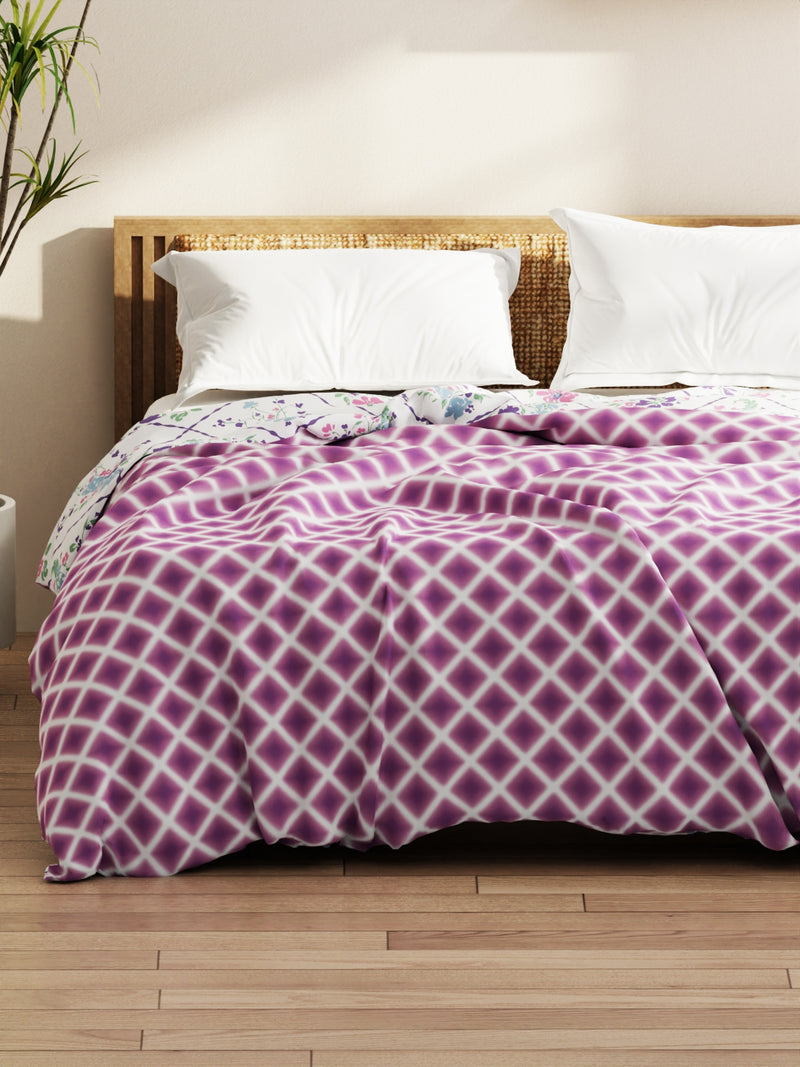 Super Soft Bamboo Micro Double Comforter For All Weather <small> (geometric-purple)</small>