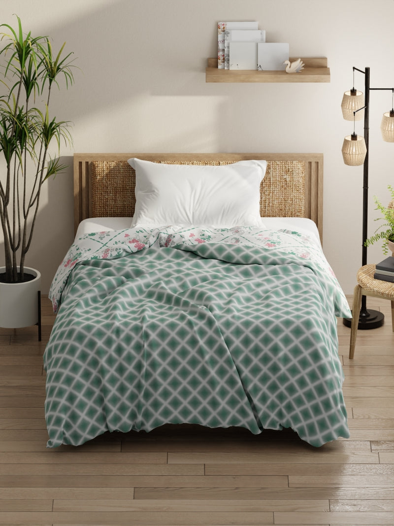 Super Soft Bamboo Micro Single Comforter For All Weather <small> (geometric-green)</small>