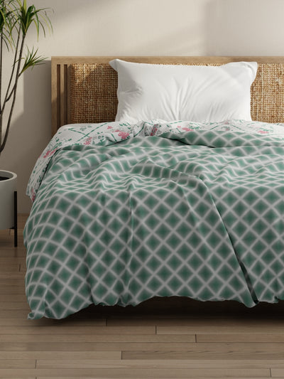 Super Soft Bamboo Micro Single Comforter For All Weather <small> (geometric-green)</small>