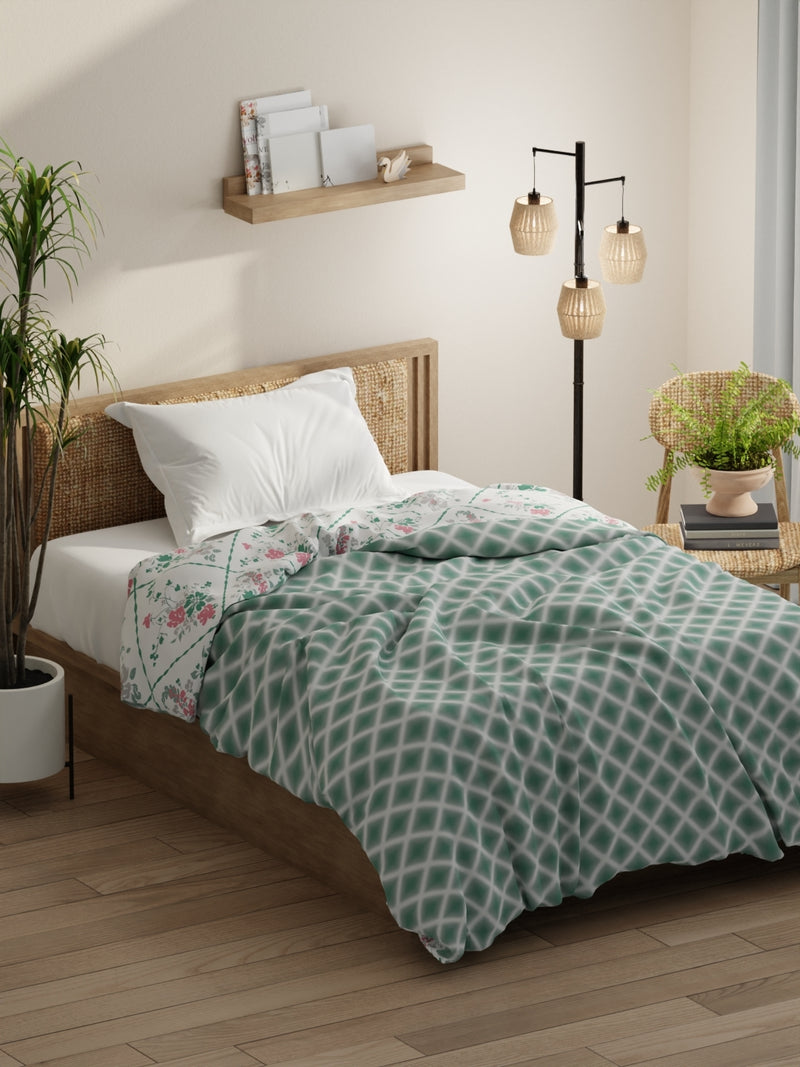 Super Soft Bamboo Micro Single Comforter For All Weather <small> (geometric-green)</small>