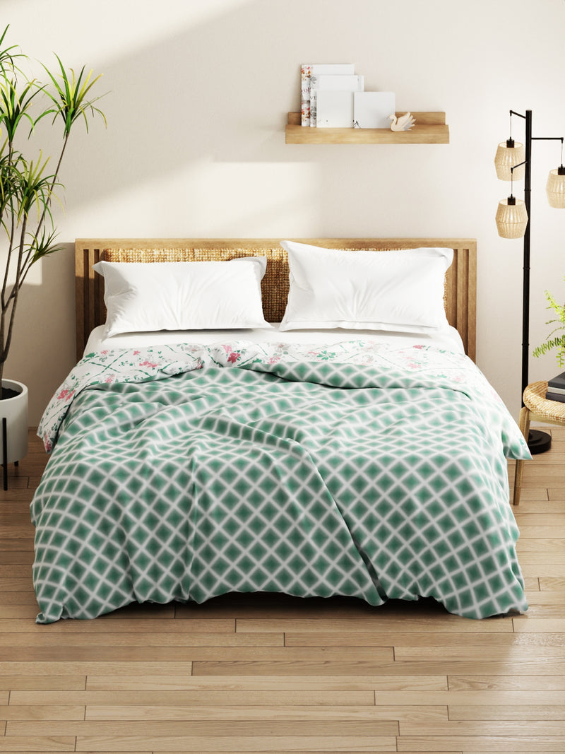 Super Soft Bamboo Micro Double Comforter For All Weather <small> (geometric-green)</small>