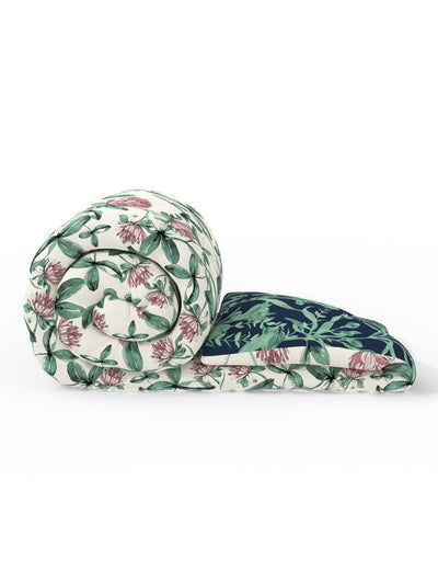 Super Soft Bamboo Micro Single Comforter For All Weather <small> (floral-pink/green)</small>