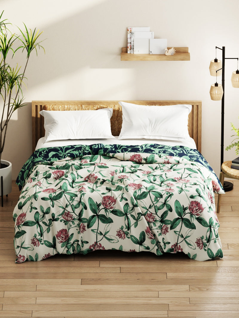 Super Soft Bamboo Micro Double Comforter For All Weather <small> (floral-pink/green)</small>